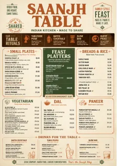 Family Style Feast menu template preview