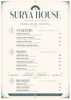 Chef Carte Brève menu template preview