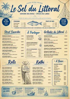 Coastal Regional menu template preview