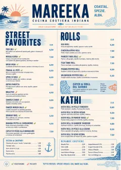 Coastal Regional menu template preview