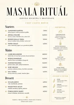 Chef Carte Brève menu template preview