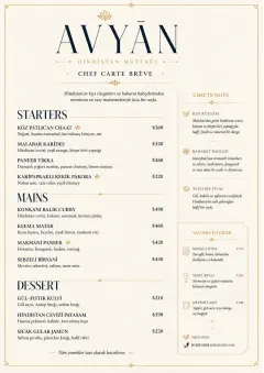 Chef Carte Brève menu template preview