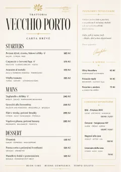 Chef Carte Brève menu template preview
