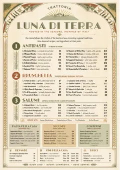 Heritage Tradition menu template preview