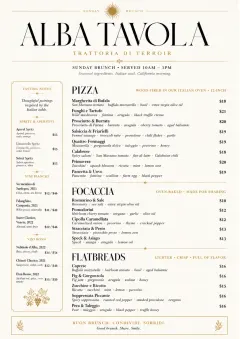 Fine Regional menu template preview
