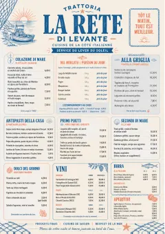 Coastal Regional menu template preview