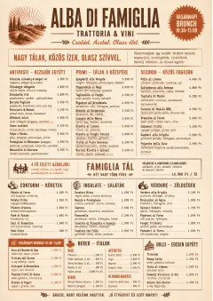 Family Style Feast menu template preview