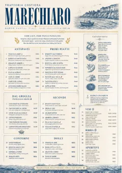 Coastal Regional menu template preview