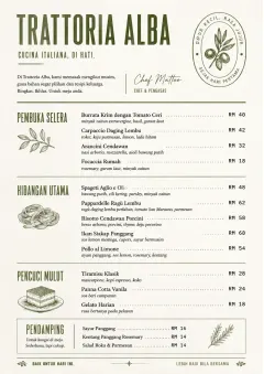 Chef Carte Brève menu template preview