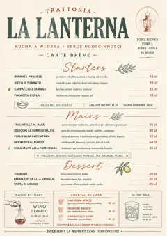 Chef Carte Brève menu template preview