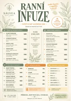 Botanical Infusion menu template preview