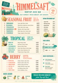 Tropical Refresh menu template preview