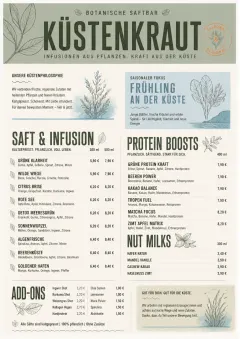 Botanical Infusion menu template preview