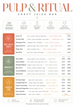 Modern Minimal Pour menu template preview