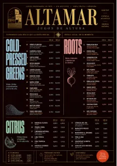 Editorial Cellar menu template preview