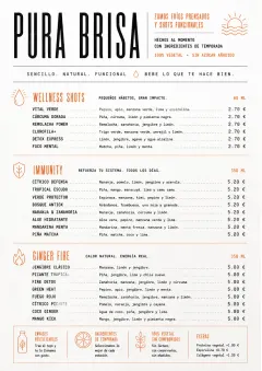 Modern Minimal Pour menu template preview