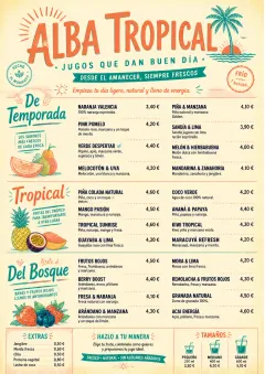 Tropical Refresh menu template preview