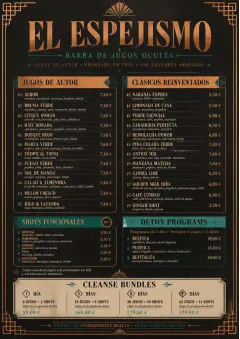 Speakeasy Spirits menu template preview