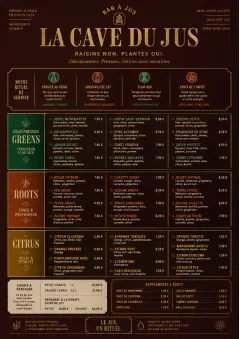 Editorial Cellar menu template preview