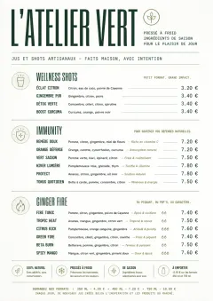 Modern Minimal Pour menu template preview