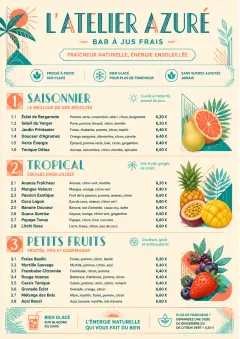 Tropical Refresh menu template preview