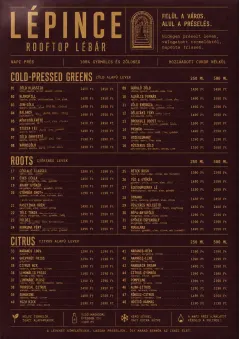 Editorial Cellar menu template preview