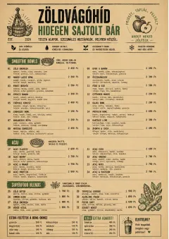 Heritage Taproom menu template preview