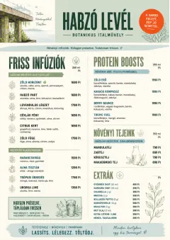 Botanical Infusion menu template preview