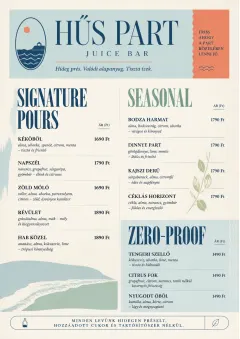 Boutique Pour Card menu template preview