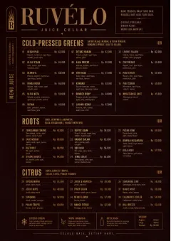 Editorial Cellar menu template preview