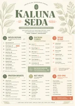 Botanical Infusion menu template preview