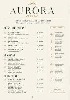 Boutique Pour Card menu template preview