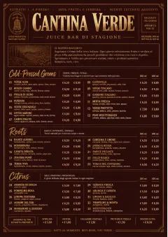 Editorial Cellar menu template preview
