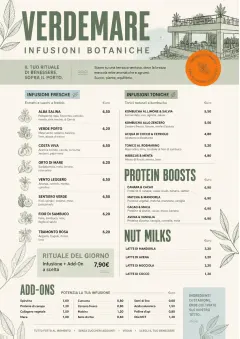 Botanical Infusion menu template preview