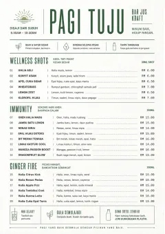Modern Minimal Pour menu template preview