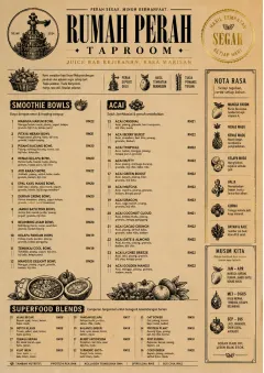 Heritage Taproom menu template preview