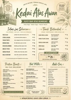 Botanical Infusion menu template preview