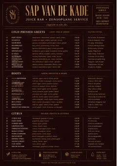 Editorial Cellar menu template preview