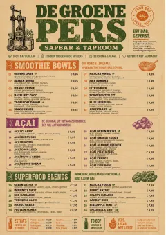 Heritage Taproom menu template preview