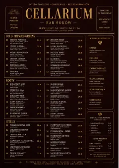 Editorial Cellar menu template preview