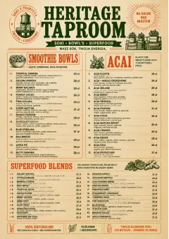 Heritage Taproom menu template preview