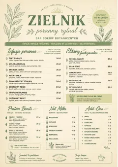 Botanical Infusion menu template preview