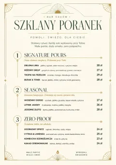 Boutique Pour Card menu template preview