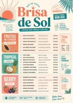 Tropical Refresh menu template preview