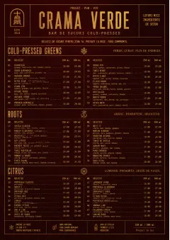 Editorial Cellar menu template preview