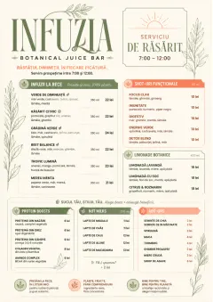 Botanical Infusion menu template preview