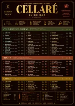 Editorial Cellar menu template preview