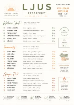 Modern Minimal Pour menu template preview