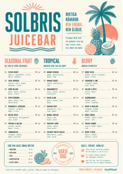 Tropical Refresh menu template preview