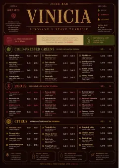 Editorial Cellar menu template preview